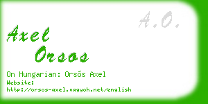 axel orsos business card