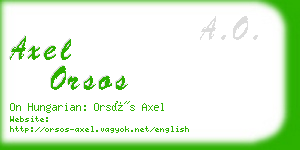 axel orsos business card